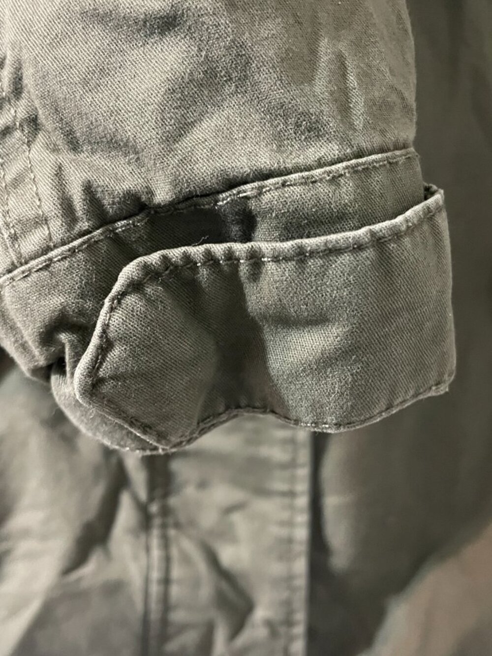 Ambiance Hooded Utility Jacket, Size Small Olive Green Drawstring Waist - Picture 4 of 10